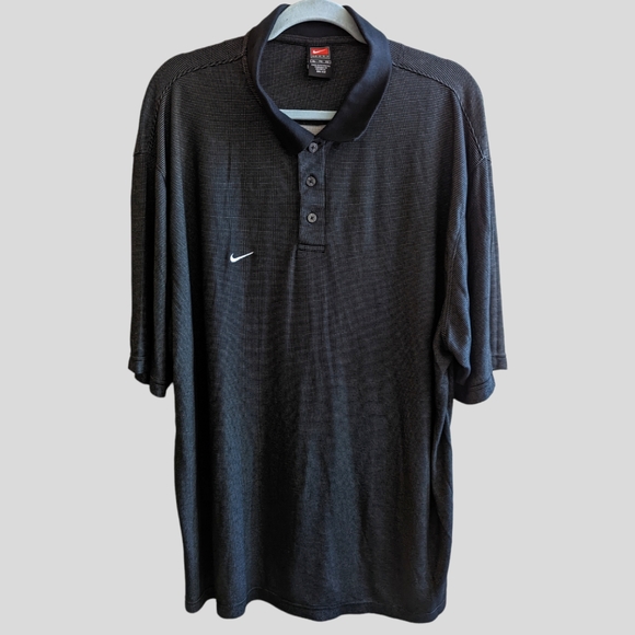 Nike Other - Nike Mens Shirt XL Black White Dri Fit Polo Team Golf Collared Short Sleeve
